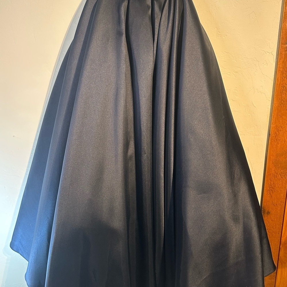 Madison James Navy Two-Piece Prom Dress - Picture 2 of 10